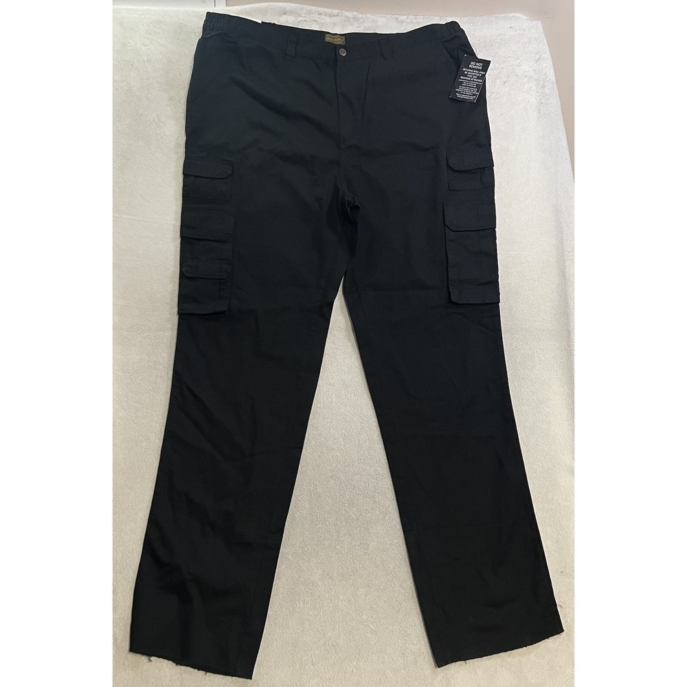Boulder Creek Tall Cargo Pants Men's 48x40 Black Elastic Waist (Fits 48x39)